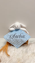 Lade das Bild in den Galerie-Viewer, doudou lapin bleu broder