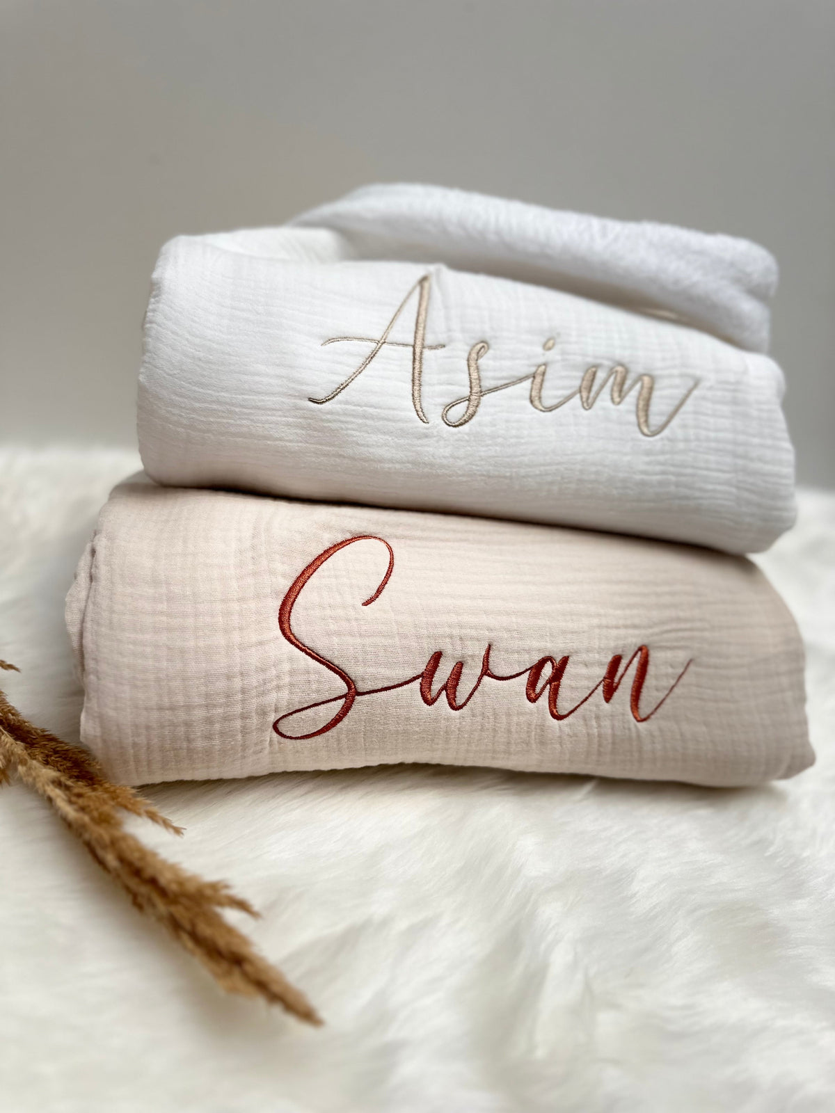 Couverture bébé en gaze de coton personnalisée