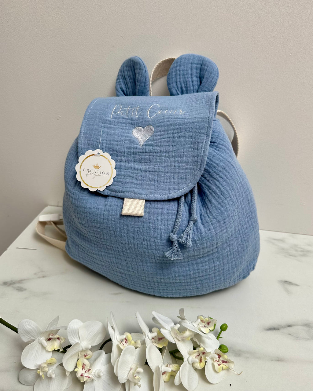 Sac à dos personnalisé gaze coton plusieurs coloris
