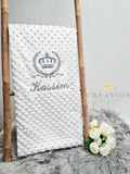 couverture bebe minky broder royale