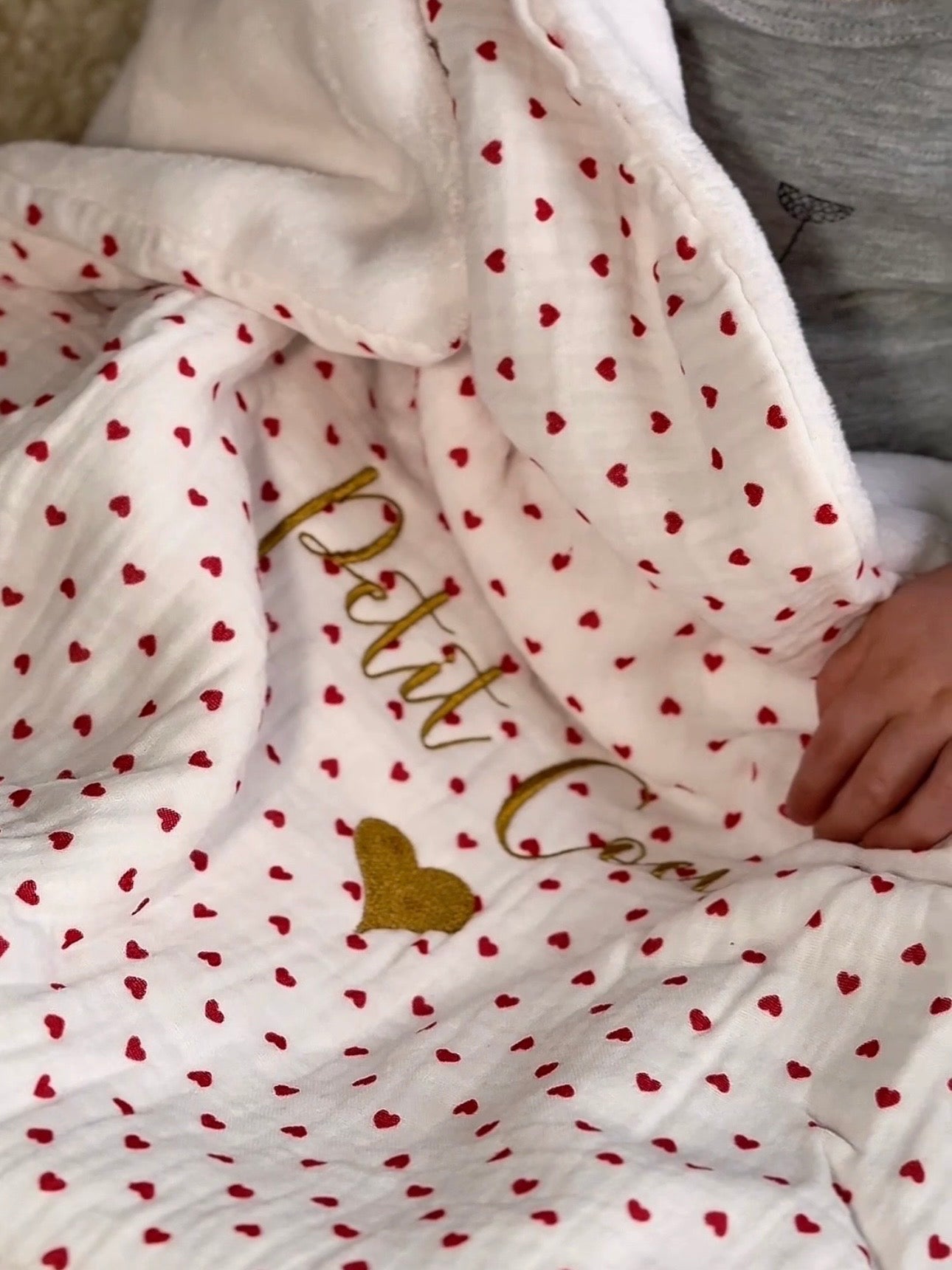 Couverture Bébé Cœur Personnalisée