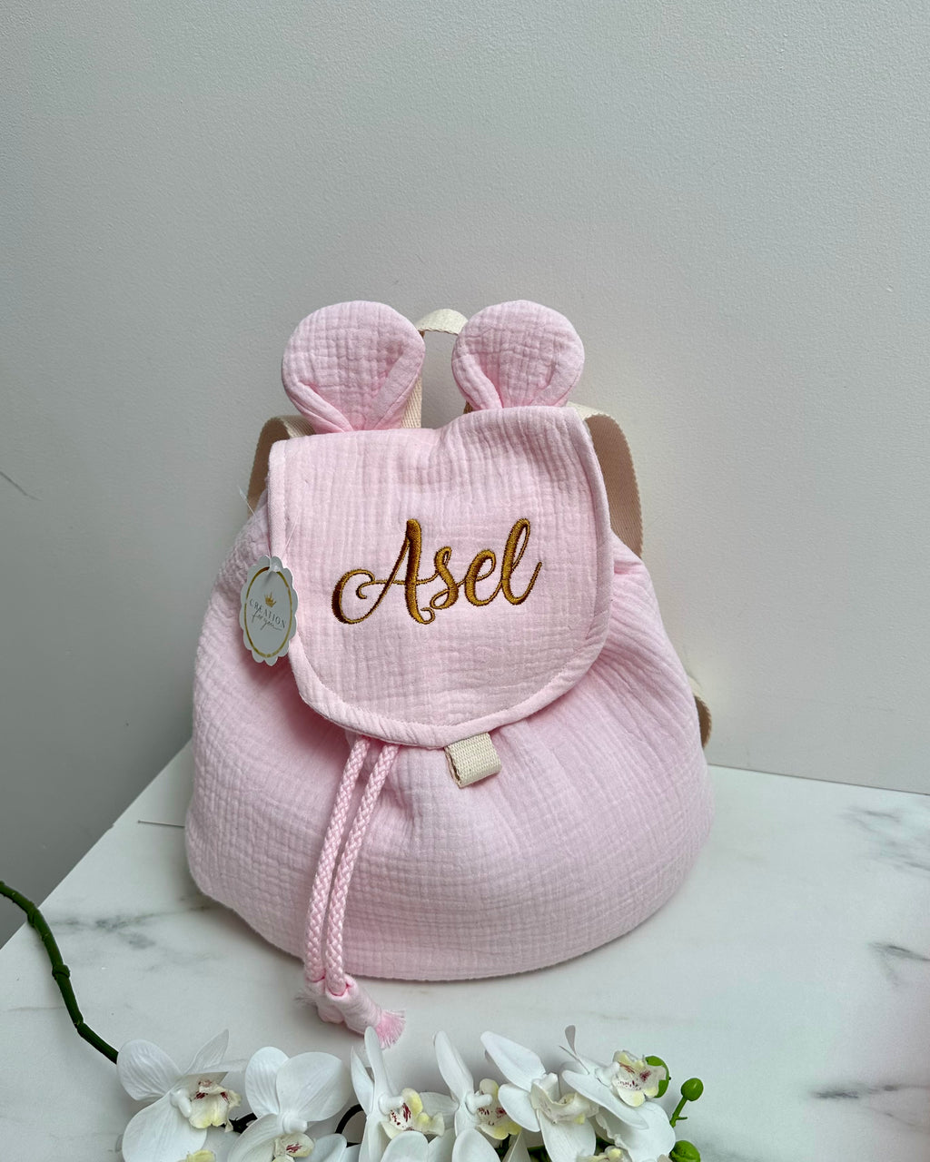Sac à dos en gaze de coton personnalisé