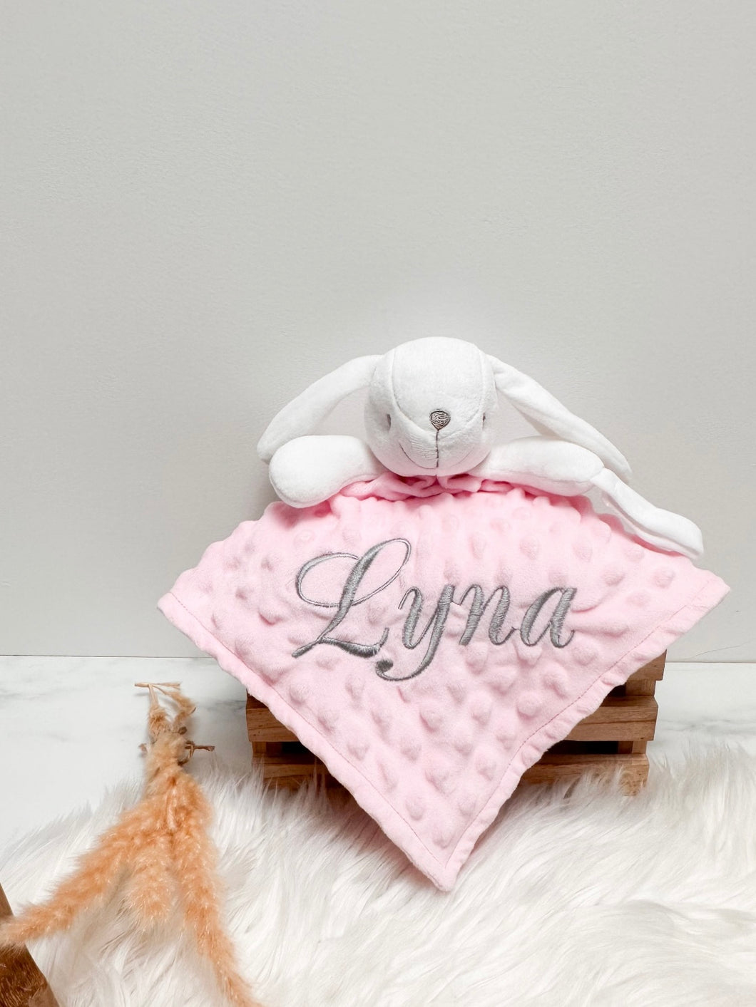 Pink rabbit comforter