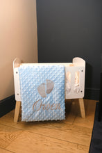 Charger l&#39;image dans la galerie, Couverture bebe bleu empreinte des pieds

