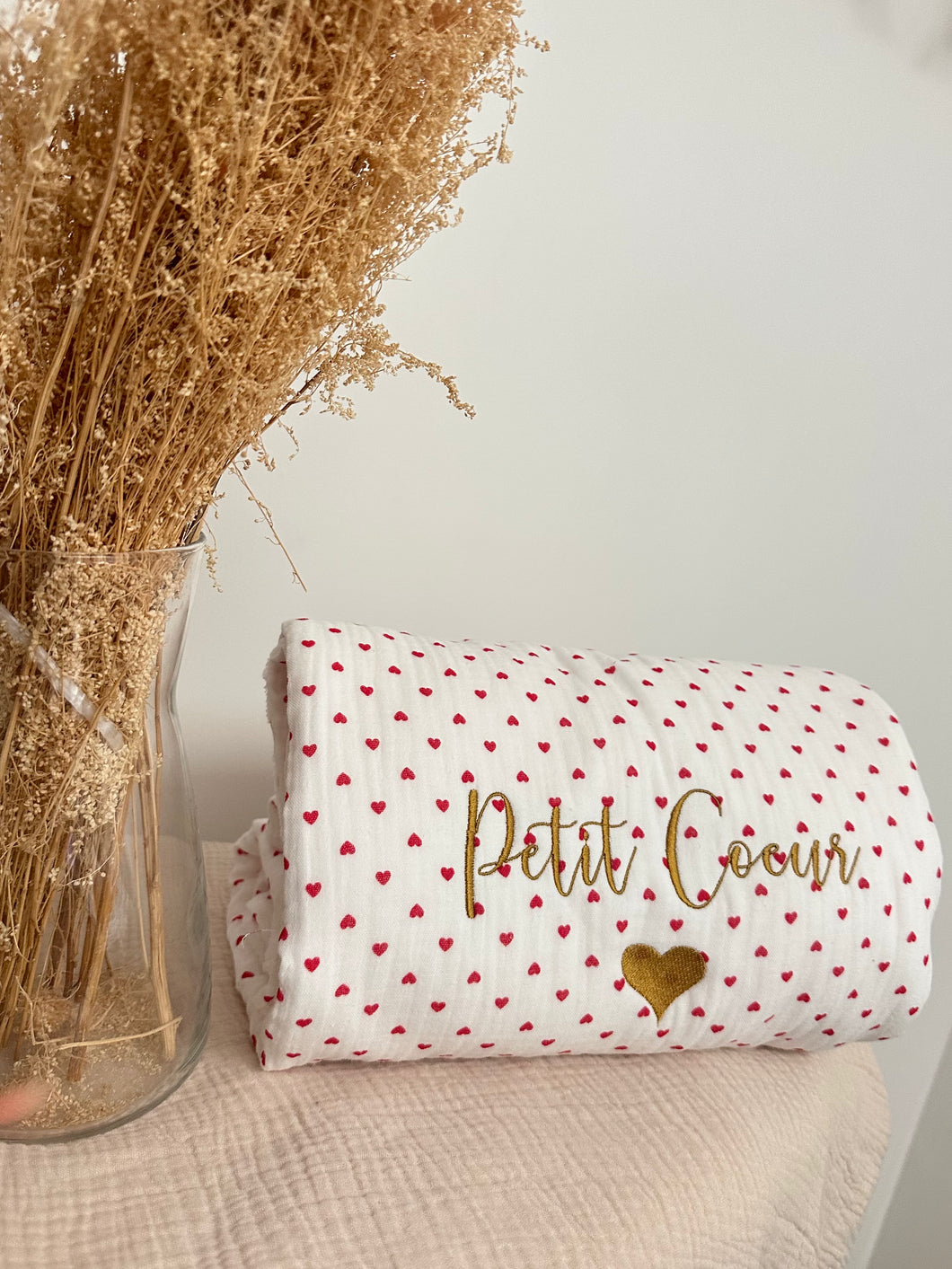 Couverture Bébé Cœur Personnalisée