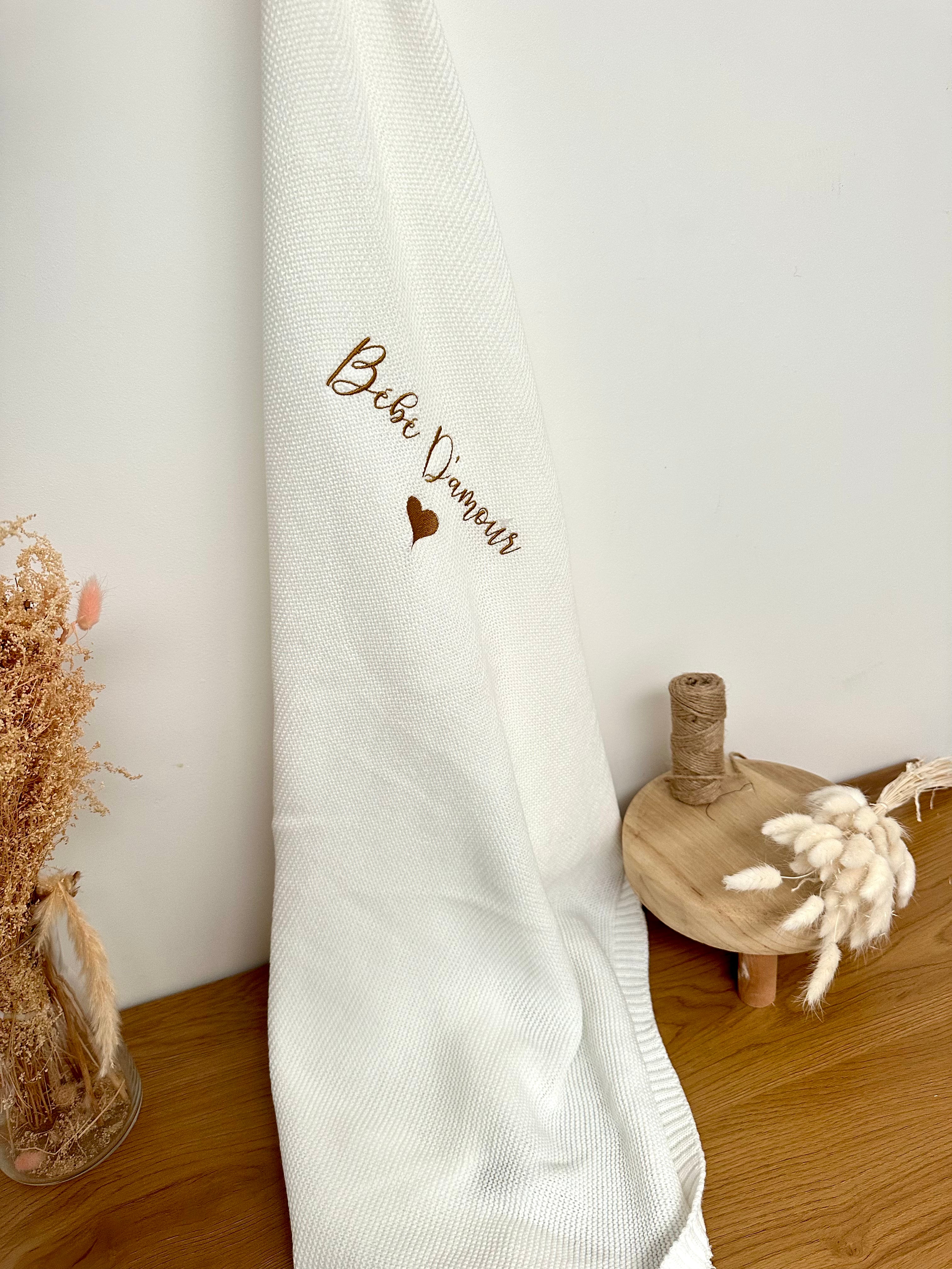 Couverture Bébé en Maille Personnalisée