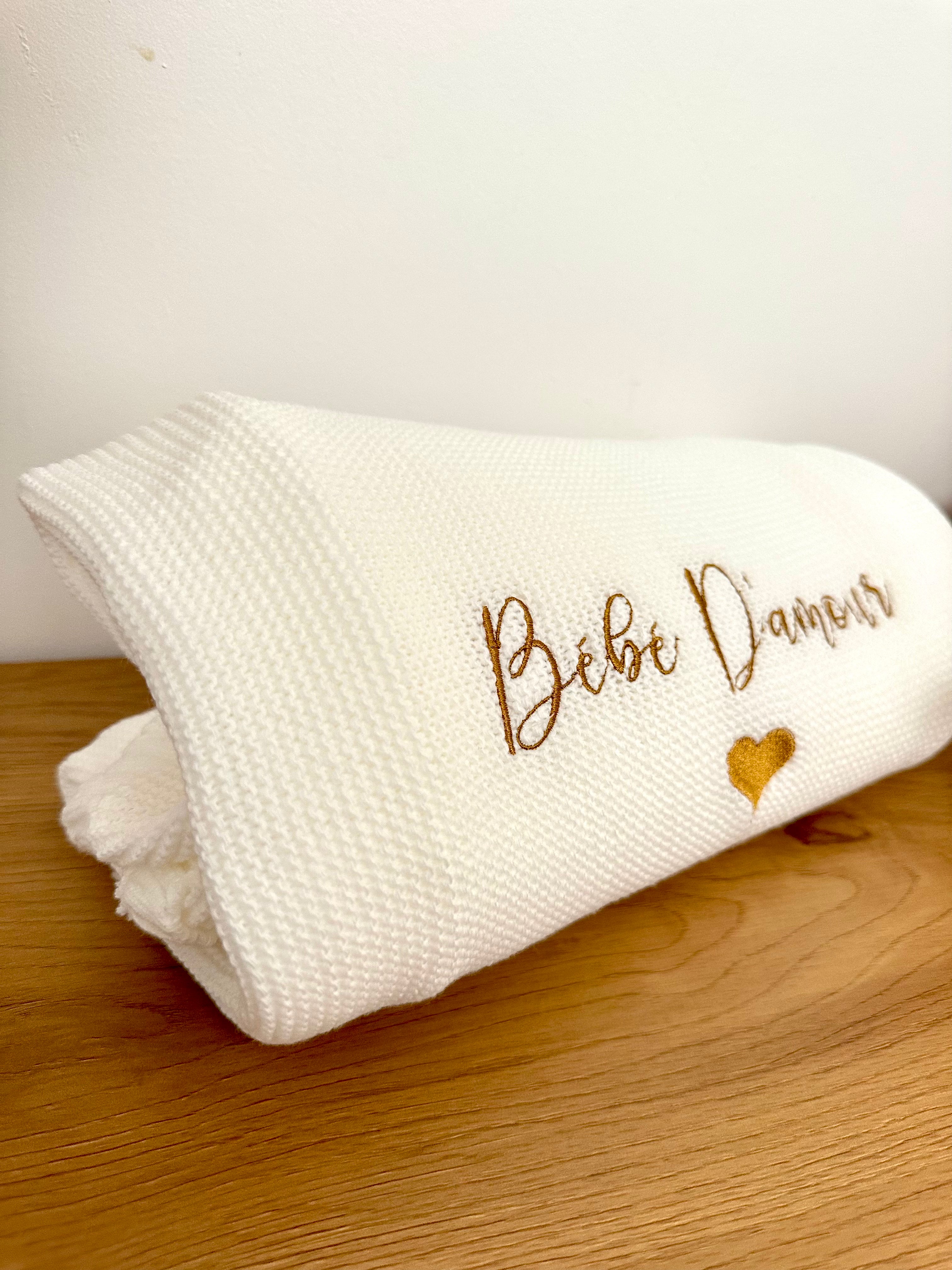 Couverture Bébé en Maille Personnalisée