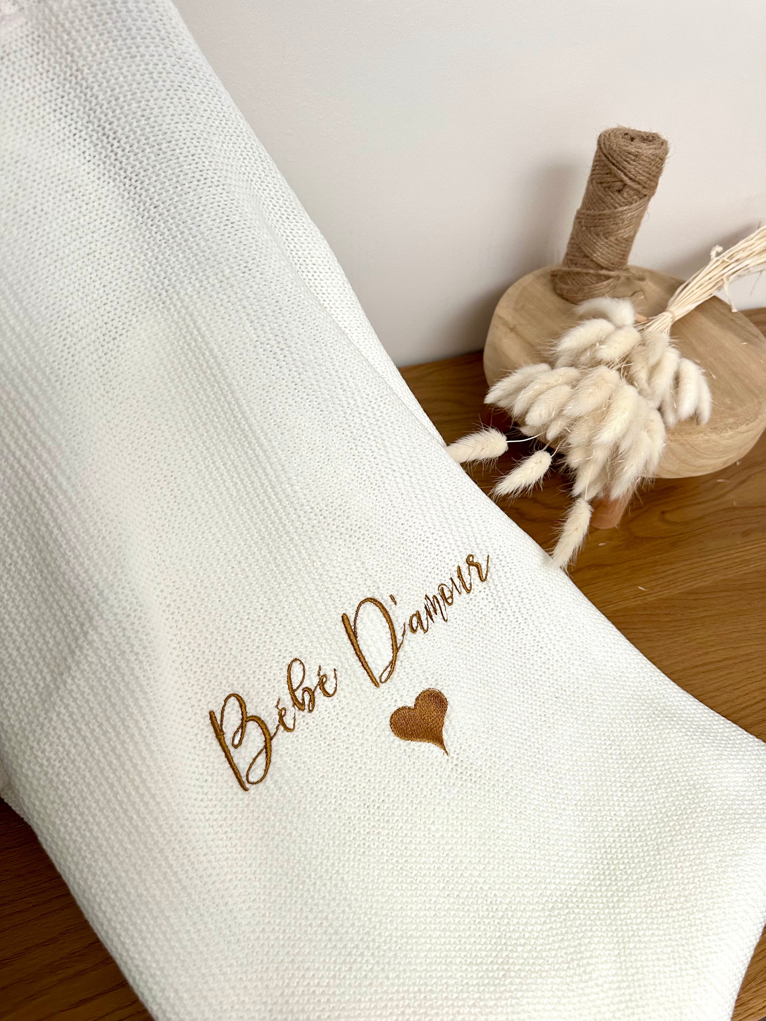Couverture Bébé en Maille Personnalisée