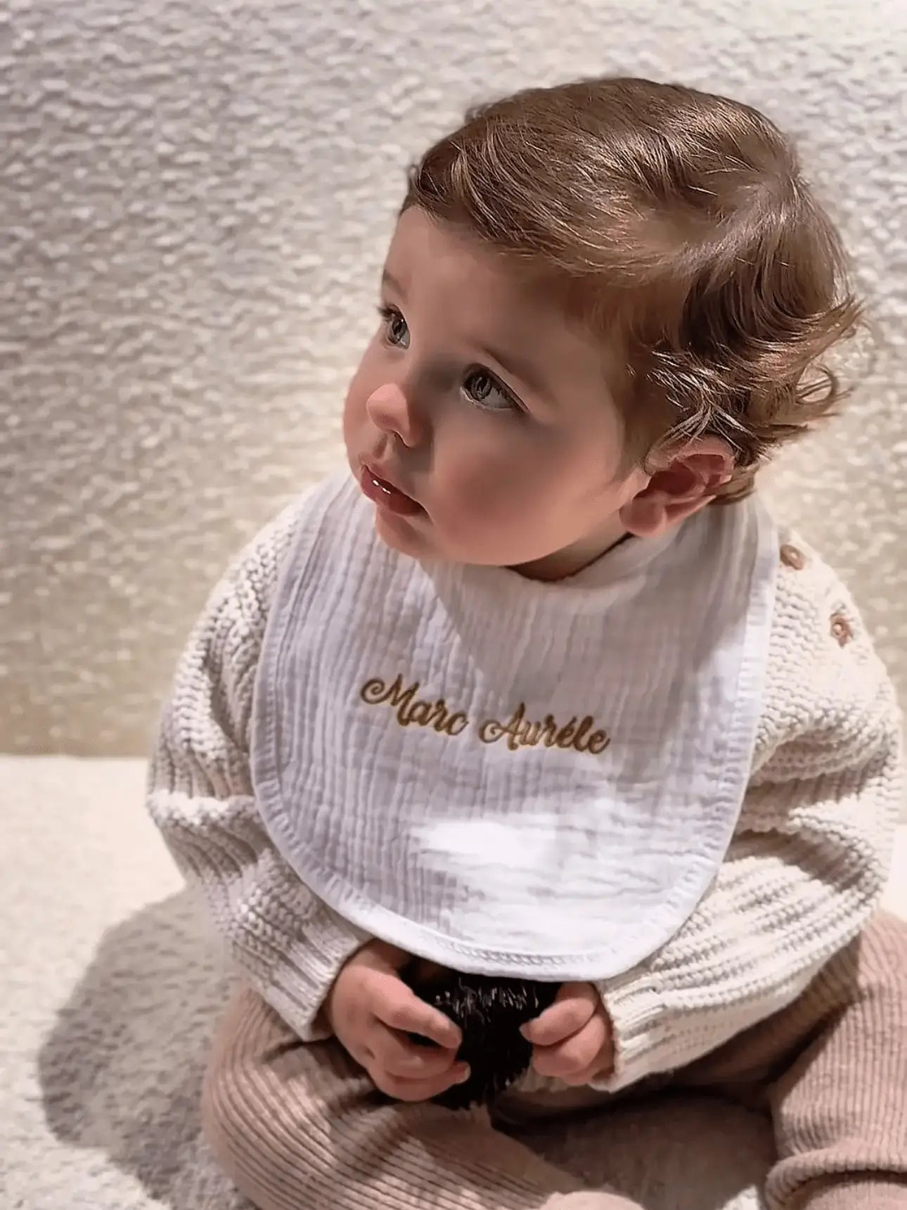 Bavoir bébé brodé personnalisé cadeau naissance — Creation For You