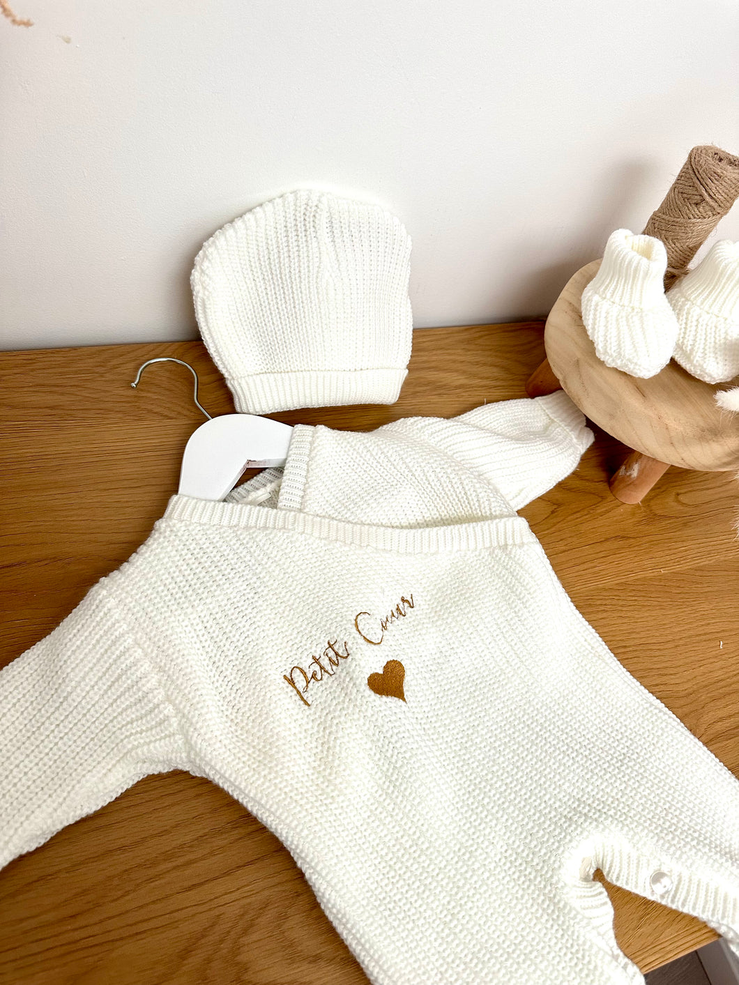 Pyjama 3 Pièces en Maille Personnalisé Brodé