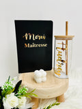 Notebook et verre en bambou