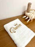 Serviette de toilette personnalisée éponge blanche brodée