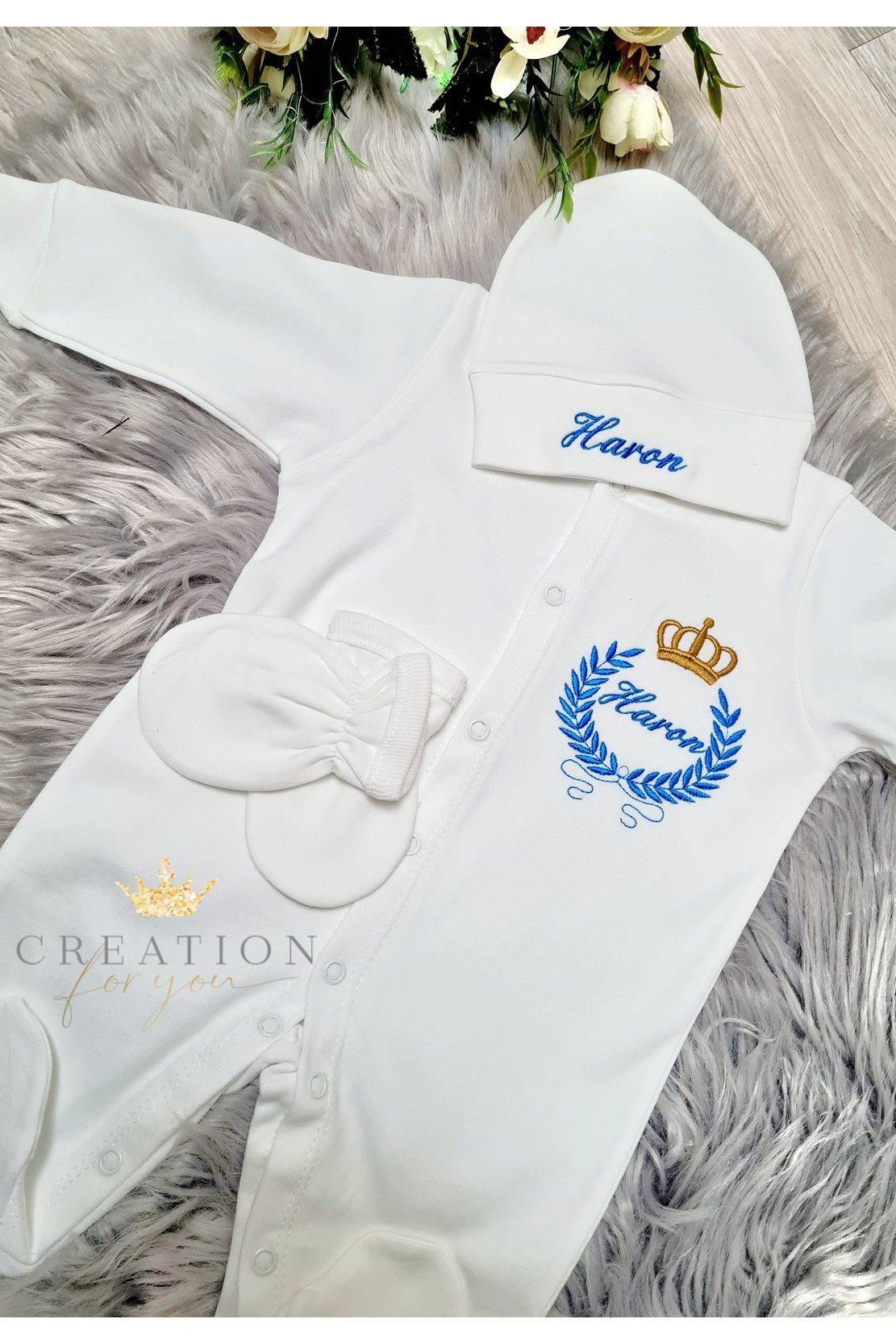 Royal blue 3-piece birth sets